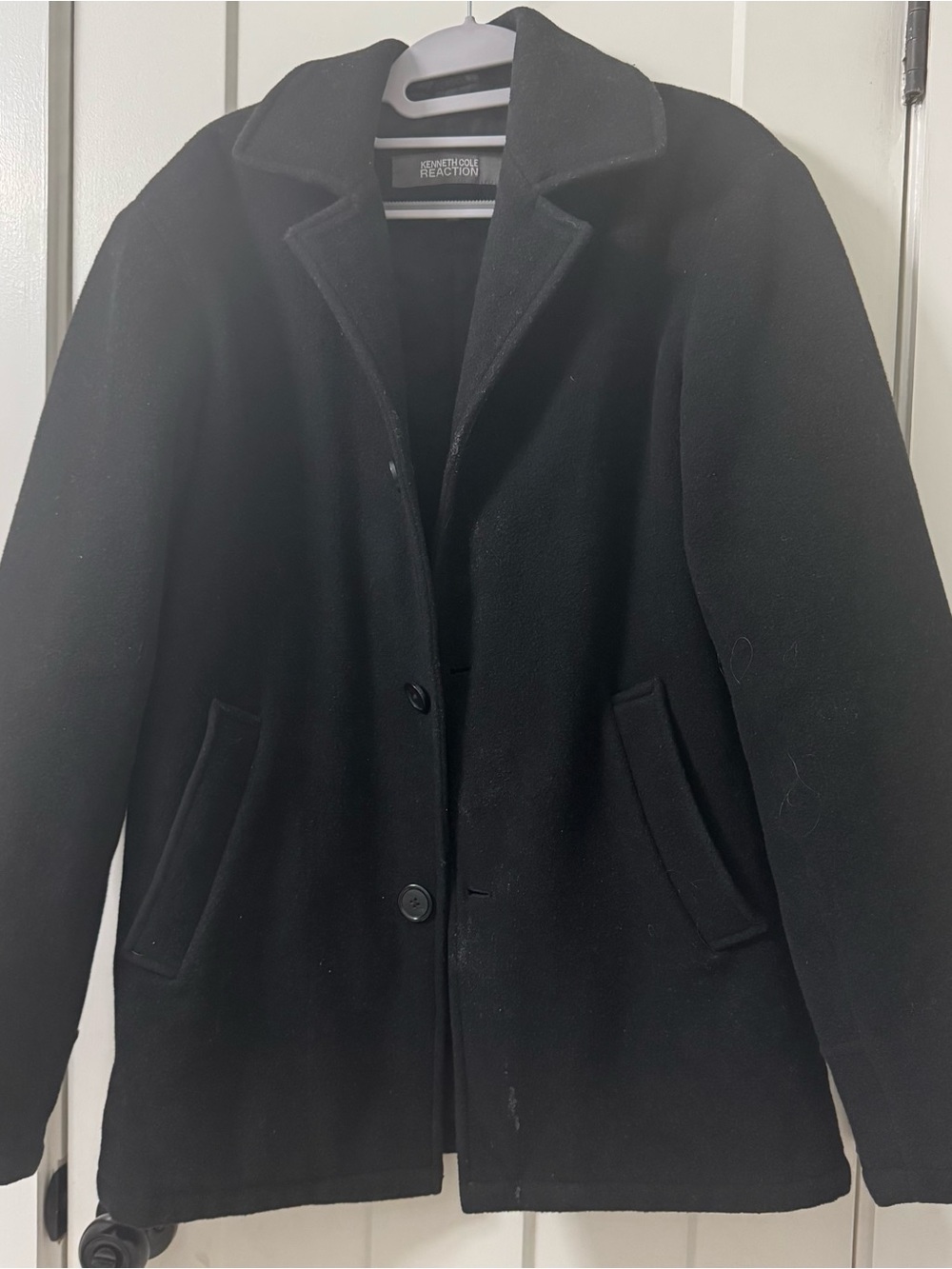 Kenneth Cole Reaction Men’s Black Long Sleeve Wool Quilted Jacket Size Small